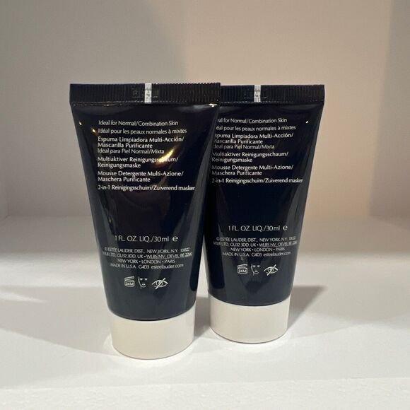 2* Estee Lauder Perfectly Clean Multi-Action Foam Cleanser Purifying Mask 30ml - Picture 2 of 3